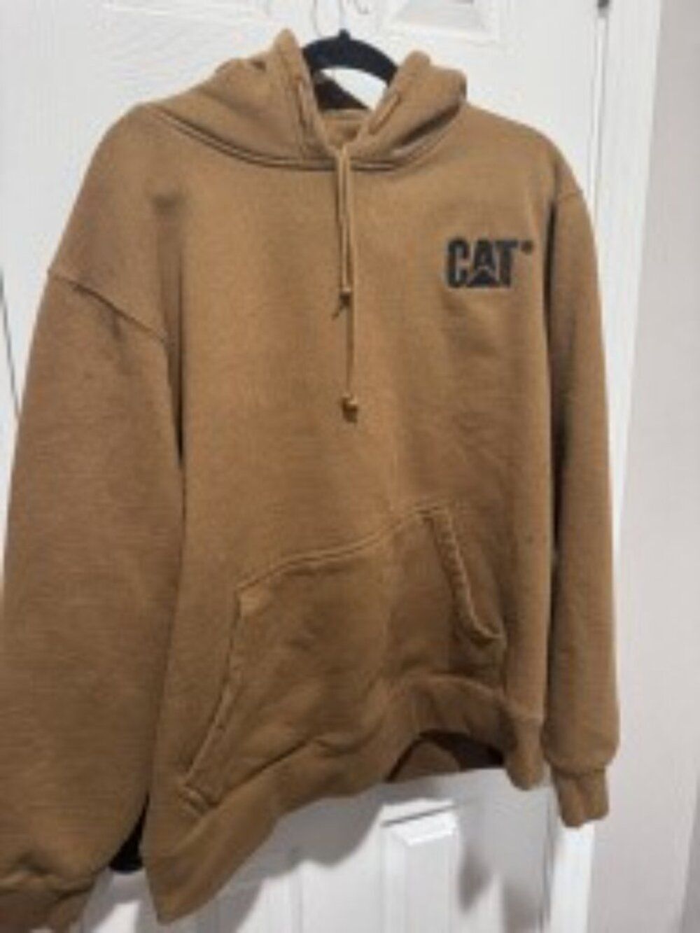 CAT Brown Heavyweight Hoodie Workwear Sweatshirt Pullover